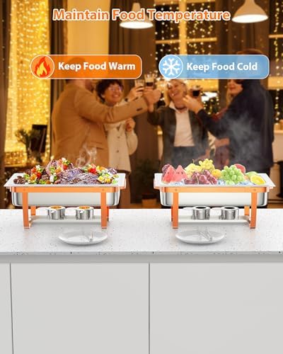 Chafing Dishes for Buffet 6 Pack, 8QT Food Warmers for Parties, alternate view 4