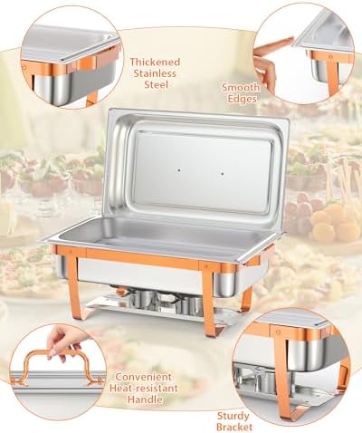 Chafing Dishes for Buffet 6 Pack, 8QT Food Warmers for Parties, alternate view 5