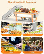Chafing Dishes for Buffet 6 Pack, 8QT Food Warmers for Parties, alternate view 7