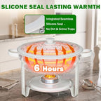 Chafing Dishes for Buffet, 6QT 2 Pack Round Maifanite-Coated, alternate view 3