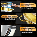 Chafing Dishes for Buffet 6QT, 2 Pack Round with Glass Lid in Gold, alternate view 6