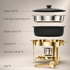 Chafing Dishes for Buffet, 6QT Round, Black Granite, 4 Pack in 6qt-black Granite-4 Pack, alternate view 4