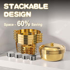 Chafing Dishes for Buffet, 6QT Round Chafing Dishes for Buffet (Full Gold, 6 Pack) in Full Gold, alternate view 6
