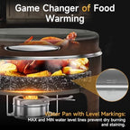 Chafing Dishes for Buffet, 6QT Round Stainless Steel Chafing Dish with Transparent Hydraulic Lid, 304 Food Pan, alternate
