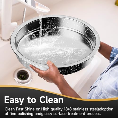 Chafing Dishes for Buffet, 6QT Round Stainless Steel Chafing Dish with Transparent Hydraulic Lid, 304 Food Pan, alternate