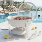 Chafing Dishes for Buffet, 6QT Round, White Granite, 4 Pack in 6qt-white Granite-4 Pack, alternate view 4