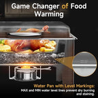 Chafing Dishes for Buffet, 6QT Square Stainless Steel Chafing Dish with Transparent Hydraulic Lid, 304 Food Pan, alternate