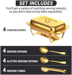 Chafing Dishes for Buffet, 8 Qt Food Warmers 4 Pack 4 Pans Gold, alternate view 4