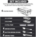 Chafing Dishes for Buffet, 8 Qt Food Warmers 4 Pack 7 Pans Silver, alternate view 4