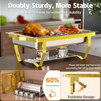 Chafing Dishes for Buffet, 9.5QT 2 Pack with Glass Lid, Gold in Gold & Silver, alternate view 5