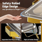 Chafing Dishes for Buffet, 9.5QT 2 Pack with Glass Lid, Gold in Gold & Silver, alternate view 6