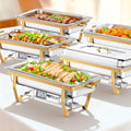 Chafing Dishes for Buffet, 9QT 5 Pack Chafing Dish Buffet Set in Gold