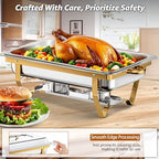 Chafing Dishes for Buffet, 9QT 5 Pack Chafing Dish Buffet Set in Gold, alternate view 2