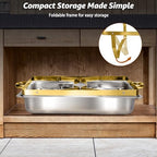 Chafing Dishes for Buffet, 9QT 5 Pack Chafing Dish Buffet Set in Gold, alternate view 3