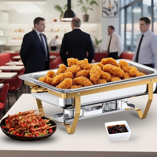 Chafing Dishes for Buffet, 9QT 5 Pack Chafing Dish Buffet Set in Gold, alternate view 6
