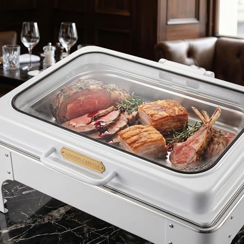 Chafing Dishes for Buffet, Roll Top 9QT Stainless Steel Chafers and Buffet Warmers Sets with Glass Lid for, alternate view 2