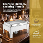 Chafing Dishes for Buffet, Roll Top 9QT Stainless Steel Chafers and Buffet Warmers Sets with Glass Lid for, alternate view 4