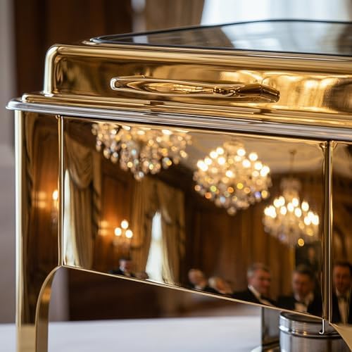 Chafing Dishes for Buffet, Roll Top 9QT Stainless Steel Chafers and Buffet Warmers Sets with Glass Lid for, alternate view 6
