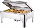 Chafing Dishes for Buffet, Roll Top 9QT Stainless Steel Chafers and Buffet Warmers Sets with Glass Lid for