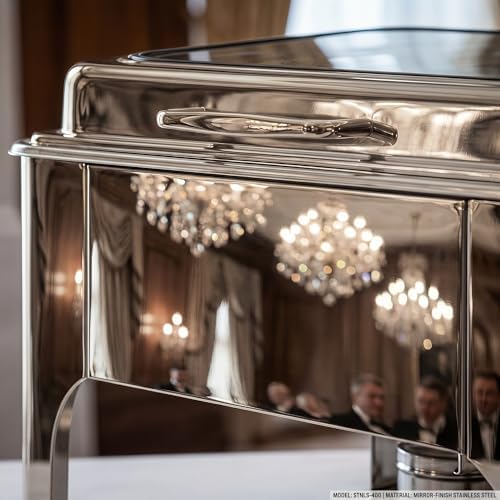 Chafing Dishes for Buffet, Roll Top 9QT Stainless Steel Chafers and Buffet Warmers Sets with Glass Lid for, alternate view 6