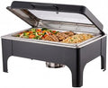 Chafing Dishes for Buffet, Roll Top 9QT Stainless Steel Chafers and Buffet Warmers Sets with Glass Lid for