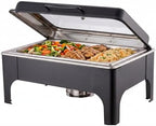 Chafing Dishes for Buffet, Roll Top 9QT Stainless Steel Chafers and Buffet Warmers Sets with Glass Lid for
