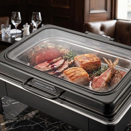 Chafing Dishes for Buffet, Roll Top 9QT Stainless Steel Chafers and Buffet Warmers Sets with Glass Lid for, alternate view 2