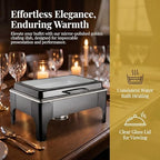 Chafing Dishes for Buffet, Roll Top 9QT Stainless Steel Chafers and Buffet Warmers Sets with Glass Lid for, alternate view 4