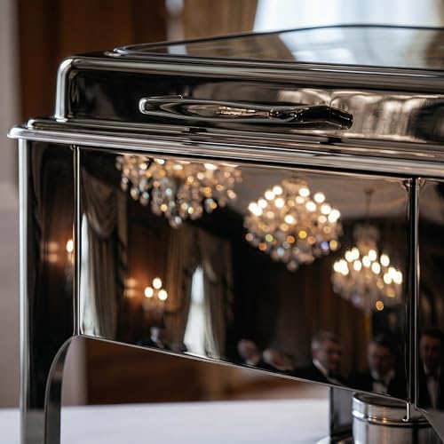 Chafing Dishes for Buffet, Roll Top 9QT Stainless Steel Chafers and Buffet Warmers Sets with Glass Lid for, alternate view 6