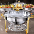 Chafing Dishes for Buffet Set: 100% Pre-Installed Chafers Warmers Sets in Gold