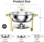 Chafing Dishes for Buffet Set: 100% Pre-Installed Chafers Warmers Sets in Gold, alternate view 2