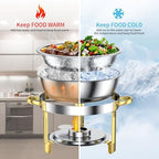 Chafing Dishes for Buffet Set: 100% Pre-Installed Chafers Warmers Sets in Gold, alternate view 4