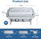 Chafing Dishes for Buffet Set - 4 Pack Chafers & Food Warmers with Lids in Silver, alternate view 2