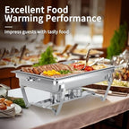 Chafing Dishes for Buffet Set - 4 Pack Chafers & Food Warmers with Lids in Silver, alternate view 4