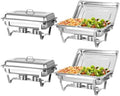 Chafing Dishes for Buffet Set 8 QT, 4 Pack Chafing Dish Buffet Set