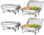 Chafing Dishes for Buffet Set 8 QT, 4 Pack Chafing Dish Buffet Set
