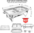 Chafing Dishes for Buffet Set 8 QT, 4 Pack Chafing Dish Buffet Set, alternate view 2
