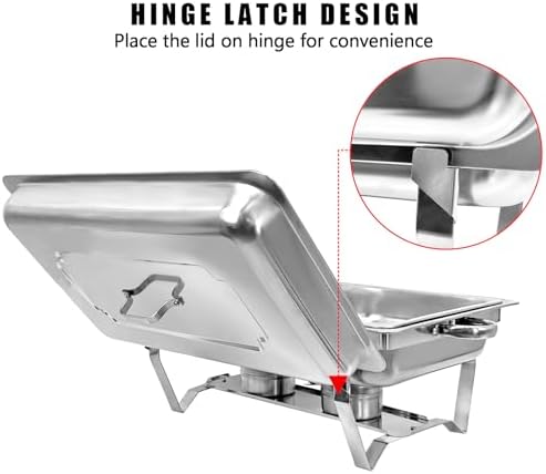 Chafing Dishes for Buffet Set 8 QT, 4 Pack Chafing Dish Buffet Set, alternate view 3