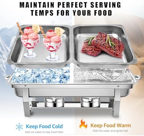 Chafing Dishes for Buffet Set 8 QT, 4 Pack Chafing Dish Buffet Set, alternate view 5