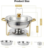 Chafing Dishes for Buffet Set of 2, 5QT Buffet Servers and Warmers, Round Catering Food Warmers Stainless Steel, alternate