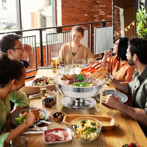 Chafing Dishes for Buffet Set of 2, 5QT Buffet Servers and Warmers, Round Catering Food Warmers Stainless Steel, alternate