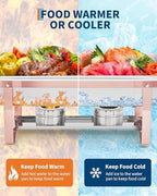 Chafing Dishes for Buffet Set of 4, 8QT Rectangular Buffet Servers and Warmers with Foldable Frame, Stainless, alternate view