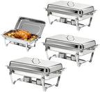 Chafing Dishes for Buffet with Full-Size Pans, 9QT Chafing Dish Sets, 304 Stainless Steel Buffet Servers and