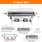 Chafing Dishes for Buffet with Full-Size Pans, 9QT Chafing Dish Sets, 304 Stainless Steel Buffet Servers and, alternate view
