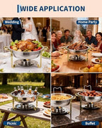 Chafing Dishes for Buffet with Glass Lid 2 Pack, 5 QT, Gold in Gold, alternate view 7