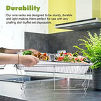 Chafing Wire Rack Buffet Stand - 12 Pack Full Size Racks For Dish Serving Trays Food Warmer catering supplies, alternate view