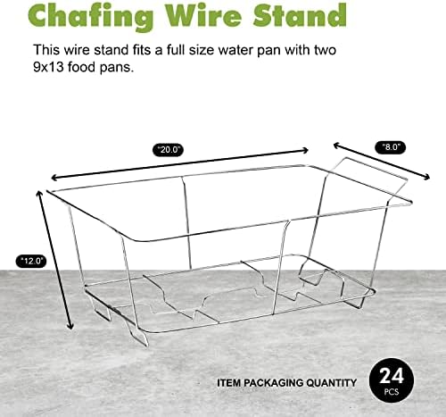 Chafing Wire Rack Buffet Stand - 24 Pack Full Size Racks For Dish Serving Trays Food Warmer catering supplies, alternate view