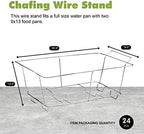 Chafing Wire Rack Buffet Stand - 24 Pack Full Size Racks For Dish Serving Trays Food Warmer catering supplies, alternate view