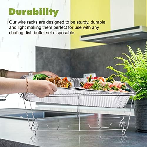 Chafing Wire Rack Buffet Stand - 24 Pack Full Size Racks For Dish Serving Trays Food Warmer catering supplies, alternate view