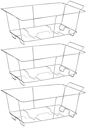 Chafing Wire Rack Buffet Stand - (3 pack) Chrome Frame Reusable Full Size Racks For Dish Serving Trays, Catering